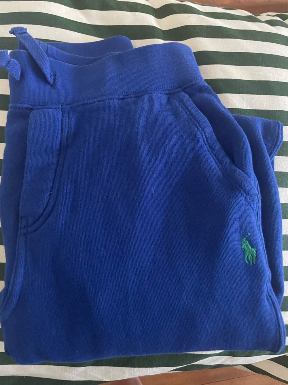 Polo by Ralph Lauren Royal Blue Jogger Shorts with Green Polo Logo